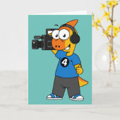 Carte Illustration D'Un Opérateur De Caméra Parasaurolop (Fleur jaune)