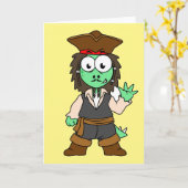 Carte Illustration D'Un Pirate De Stegosaurus, Jack Spar (Fleur jaune)