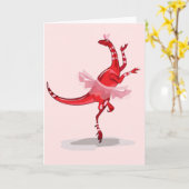 Carte Illustration D'Un Raptor Danseur Ballerina. (Fleur jaune)
