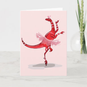 Carte Illustration D'Un Raptor Danseur Ballerina.