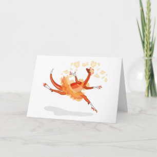 Carte Illustration D'Un Raptor Danseur Ballerina. 2