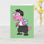 Carte Illustration D'Un Spinosaurus Bruce Lee. (Fleur jaune)