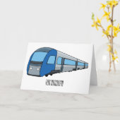 Carte Illustration d'un train électrique (Fleur jaune)