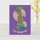 Carte Illustration d'une anteure de pangolin mignonne (Fleur jaune)