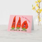 Carte Illustration d'une caricature de piments chantants (Fleur jaune)