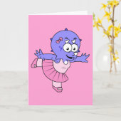 Carte Illustration D'Une Danse De Ballet Triceratops. (Fleur jaune)