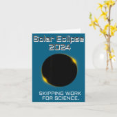 Carte Illustration Éclipse Solaire Manquant au Travail S (Fleur jaune)
