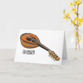 Carte Illustration en mandoline (Fleur jaune)