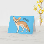 Carte Illustration Fennec fox (Fleur jaune)