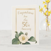 Carte Illustration florale blanche simple | Anniversaire (Fleur jaune)
