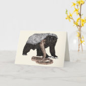 Carte Illustration Furet à pattes noires contre serpent (Fleur jaune)