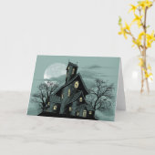 Carte Illustration hantée déplaisante de scène de maison (Fleur jaune)