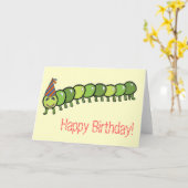 Carte Illustration heureuse de Caterpillar (Fleur jaune)
