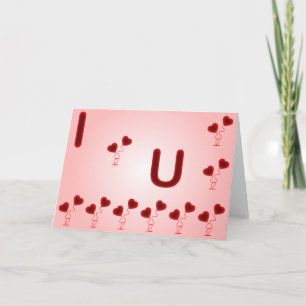 Carte Illustration Je t'aime romantique avec des cœurs r