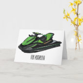 Carte Illustration Jet ski (Fleur jaune)