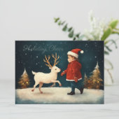 Carte Illustration Jeune Bébé Reindeer (Debout devant)