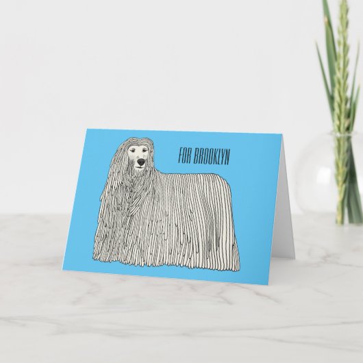 Carte Illustration Komondor pour chien (Devant)