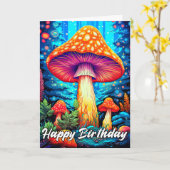 Carte Illustration majestueuse du champignon forestier (Fleur jaune)