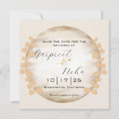 Carte Illustration mariage d'or (Dos)