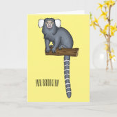 Carte Illustration marmoset commune (Fleur jaune)
