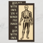 Carte Illustration médicale de squelette vintage à plat (Devant / Derrière)