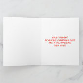 Carte Illustration mignonne chiot et sapin de Noël (Intérieur)