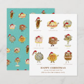 Carte Illustration mignonne de Noël de cuisson de gâteau (Devant / Derrière)