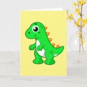 Carte Illustration Mignonne Du Tyrannosaurus Rex. (Fleur jaune)