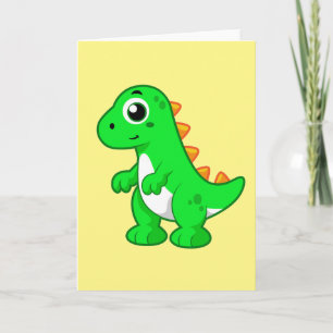 Carte Illustration Mignonne Du Tyrannosaurus Rex.