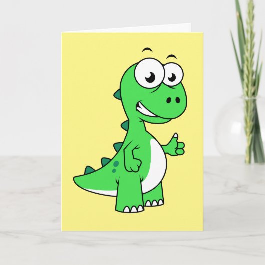 Carte Illustration Mignonne Du Tyrannosaurus Rex. 2 (Devant)