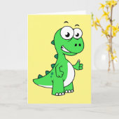 Carte Illustration Mignonne Du Tyrannosaurus Rex. 2 (Fleur jaune)