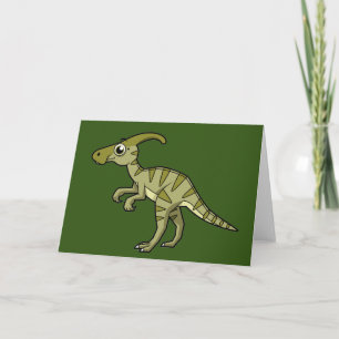 Carte Illustration Mignonne D'Un Parasaurolophus Dinosau