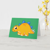 Carte Illustration Mignonne D'Un Stegosaurus. (Fleur jaune)