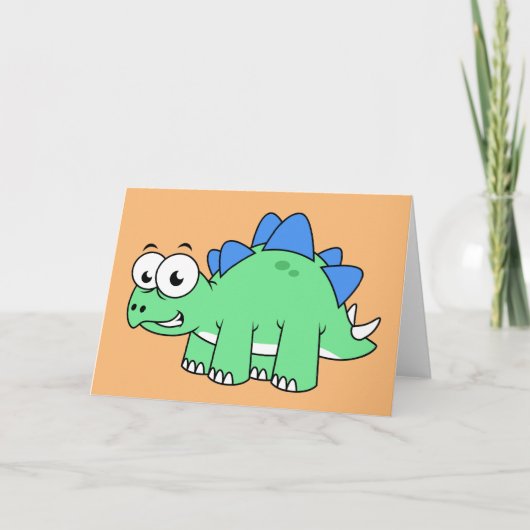 Carte Illustration Mignonne D'Un Stegosaurus. 2 (Devant)