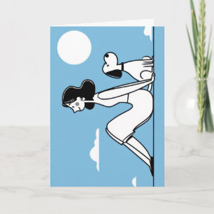 Carte Illustration minimaliste d'une femme et d'un chien
