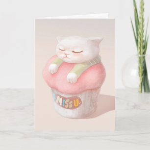 Carte Illustration Miss You Cupcake