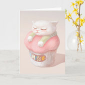 Carte Illustration Miss You Cupcake (Fleur jaune)
