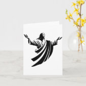 Carte Illustration Of Jesus Christ Shadow With Open Arms (Fleur jaune)