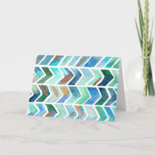 Carte Illustration originale d'aquarelle de Chevron