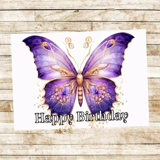 Carte Illustration papillon gothique Joyeux Anniversaire