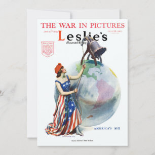 Carte Illustration patriotique vintage de Lady Liberty p