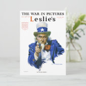 Carte Illustration patriotique vintage de l'oncle Sam en (Debout devant)