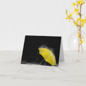 Carte Illustration Perdu Parapluie Jaune en pluie (Fleur jaune)