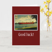 Carte Illustration Red Freighter (Fleur jaune)