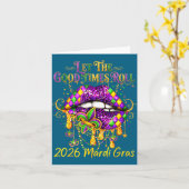 Carte Illustration rétro Mardi Gras bonne (Fleur jaune)