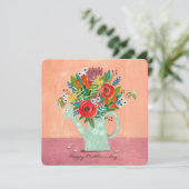 Carte Illustration rose Boho Flowers (Debout devant)