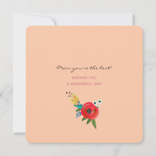 Carte Illustration rose Boho Flowers (Dos)