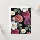 Carte Illustration Rose vintage (Devant/Arrière en situation)