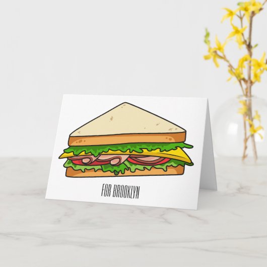 Carte Illustration Sandwich (Fleur jaune)