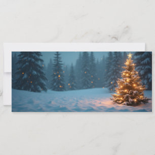 Carte illustration Sapin enneigé
